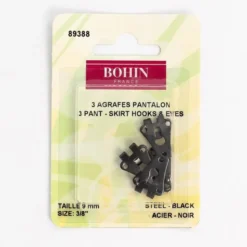 Agrafes Pantalons ou jupes- Noir -9mm - Bohin