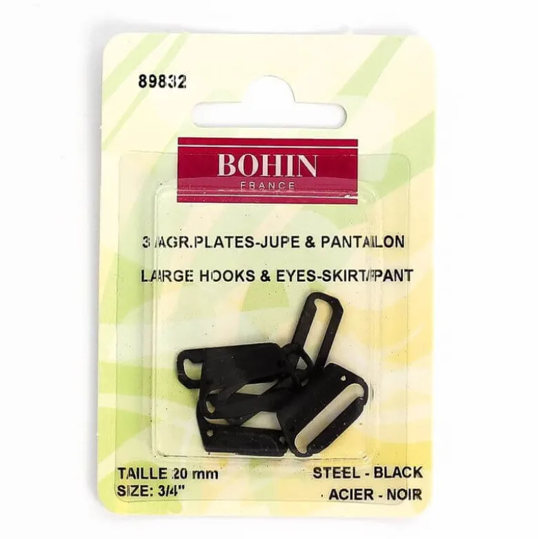 Agrafes plates pour Pantalons ou jupes- noir -20mm - Bohin