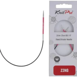Aiguilles à tricoter Knit pro : Circulaire, Fixe, "zing" 22,5cm aiguilles 2mm