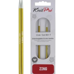 Aiguilles à tricoter Knit pro : Circulaire, Interchangeables, Standard, "zing" 3,5mm