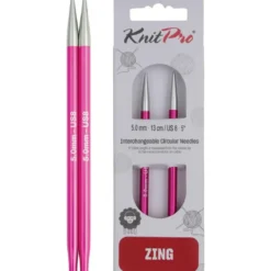 Aiguilles à tricoter Knit pro : Circulaire, Interchangeables, Standard, "zing" 5mm
