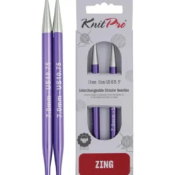 Aiguilles à tricoter Knit pro : Circulaire, Interchangeables, Standard, "zing" 7mm