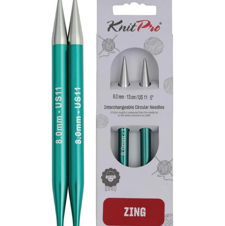 Aiguilles à tricoter Knit pro : Circulaire, Interchangeables, Standard, "zing" 8mm