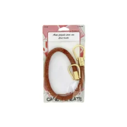 Anse poignée tressée pour sac coloris marron - 48 cm