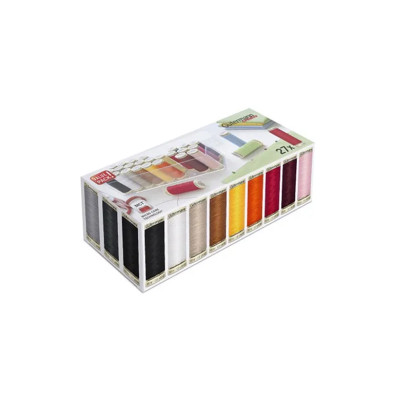 Assortiment de 27 fils basiques Gutermann 100% polyester