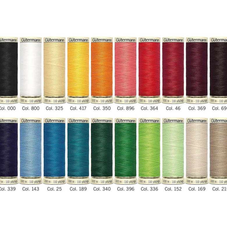 Assortiment de 18 fils basiques Gutermann 100% polyester