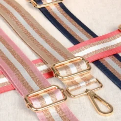 Bandoulière Sangle bicolore 40mm - Beige , cuivre et doré
