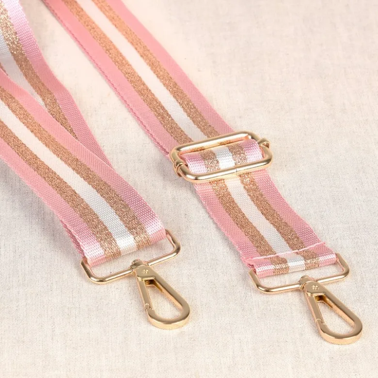 Bandoulière Sangle bicolore 40mm - Rose, cuivre et doré