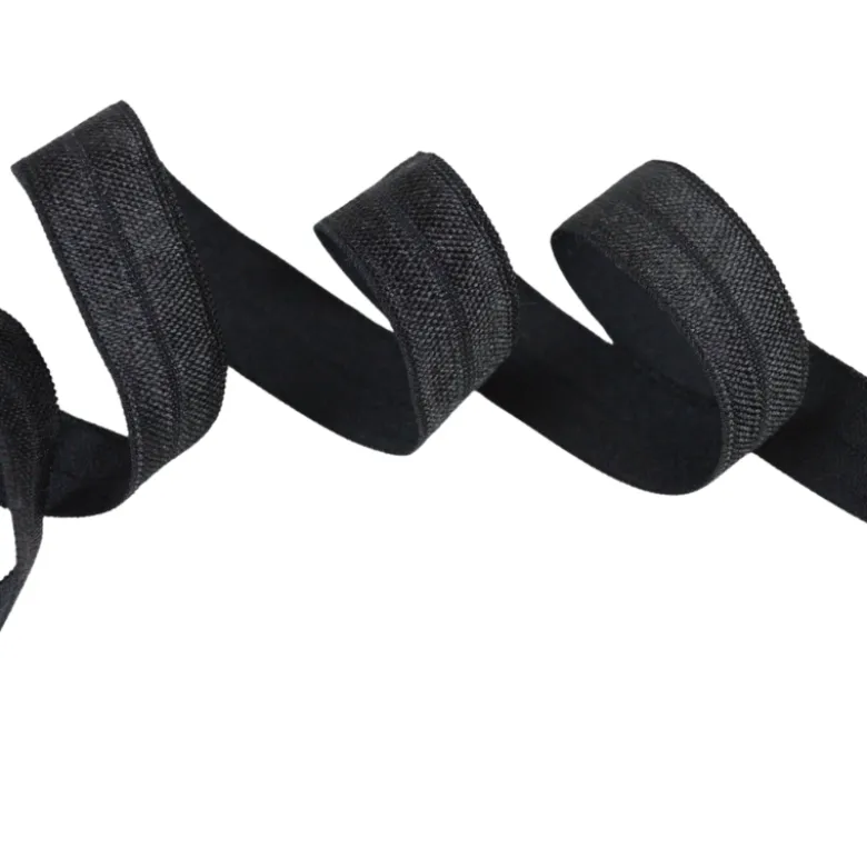 Biais Elastique pré-plié spécial lingerie 15mm - coloris Noir doré - au mètre