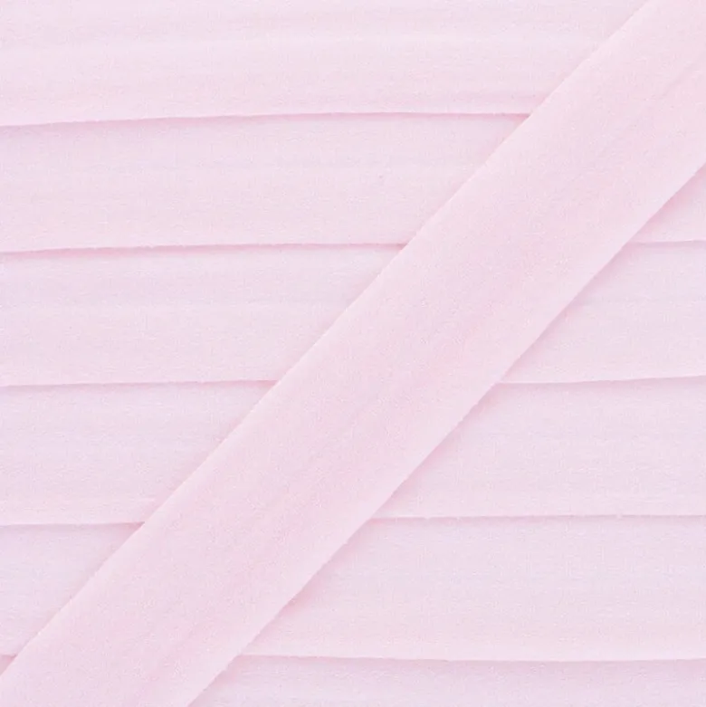 Biais Elastique pré-plié spécial lingerie 20mm - coloris Rose - au mètre
