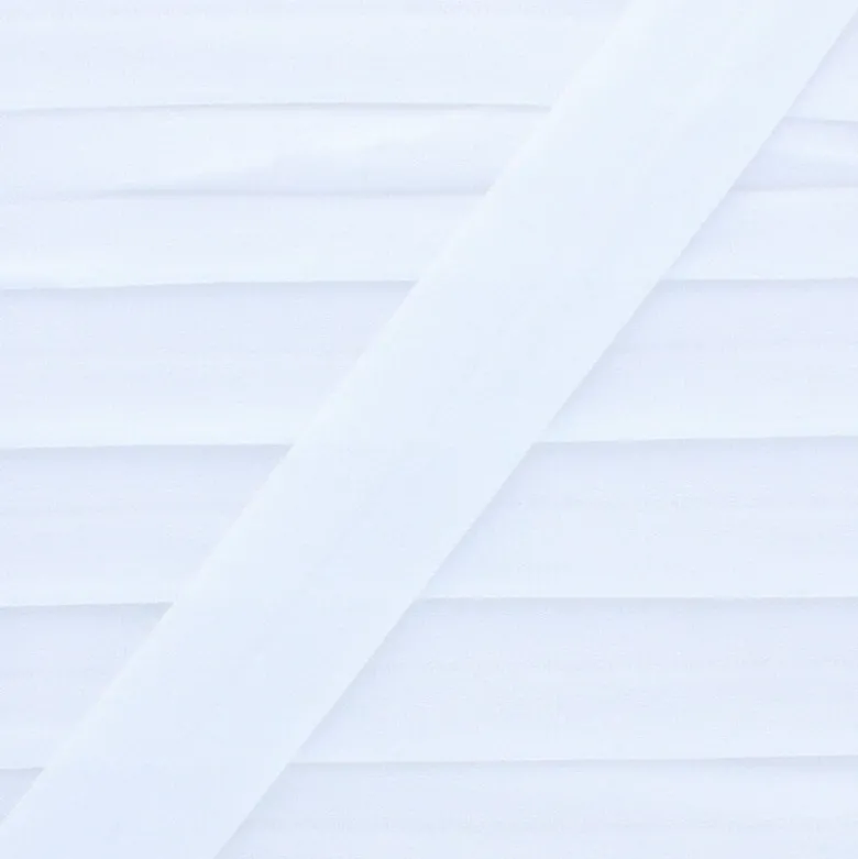 Biais Elastique pré-plié spécial lingerie 20mm - coloris Blanc - au mètre