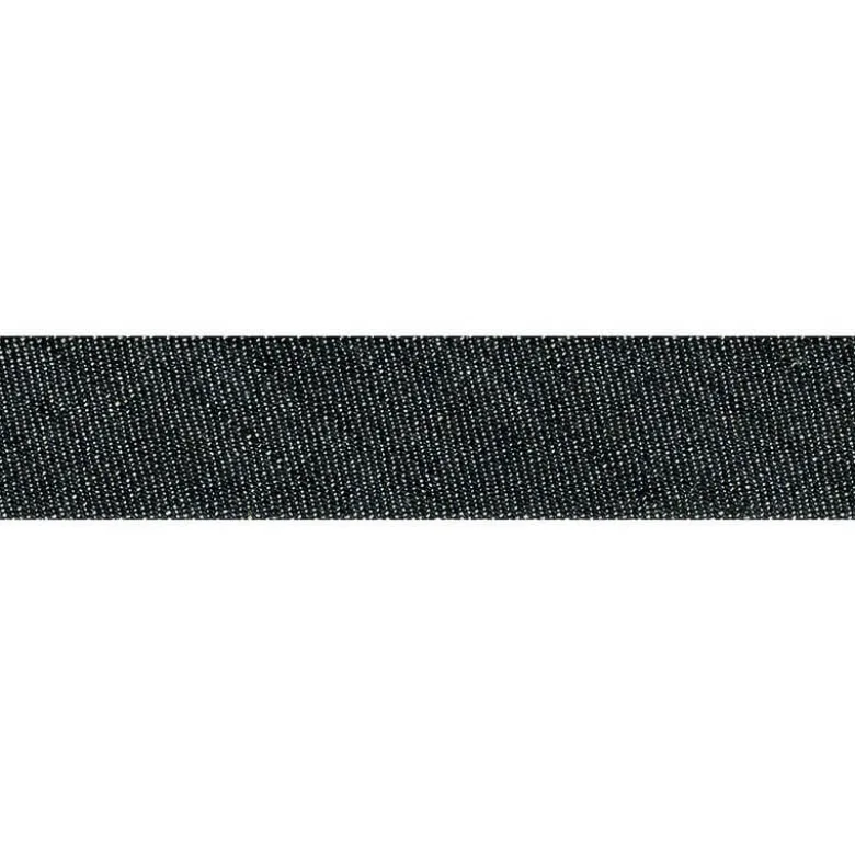 Biais replié 20 mm Jean en coton coloris Noir