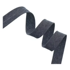 Biais replié 20 mm Jean en coton coloris Bleu