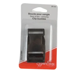 Boucle noire pour sangle de sac à dos - 25mm
