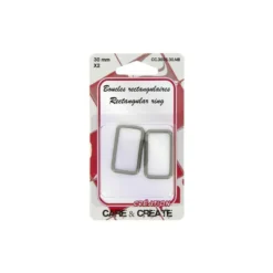 Boucles rectangle 30mm finition Noir (lot de 2)