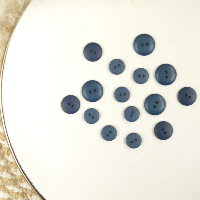 Bouton brillant polyester Bleu marine