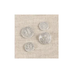 Bouton glitter rond Argent - 4 trous