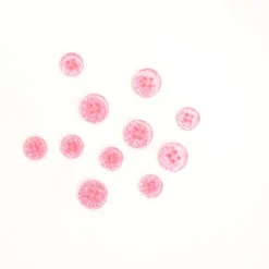 Bouton glitter rond rose - 4 trous