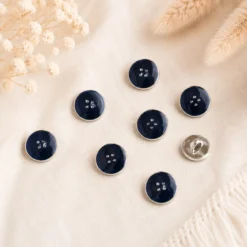 Bouton émaillé 11mm - Bleu marine
