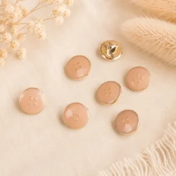 Bouton émaillé 11mm - Rose
