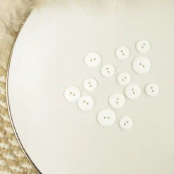 Bouton mat en polyester Blanc