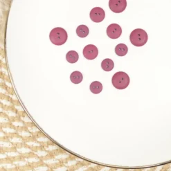 Bouton mat polyester Prune