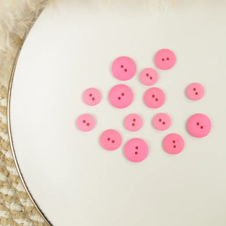 Bouton mat polyester Rose