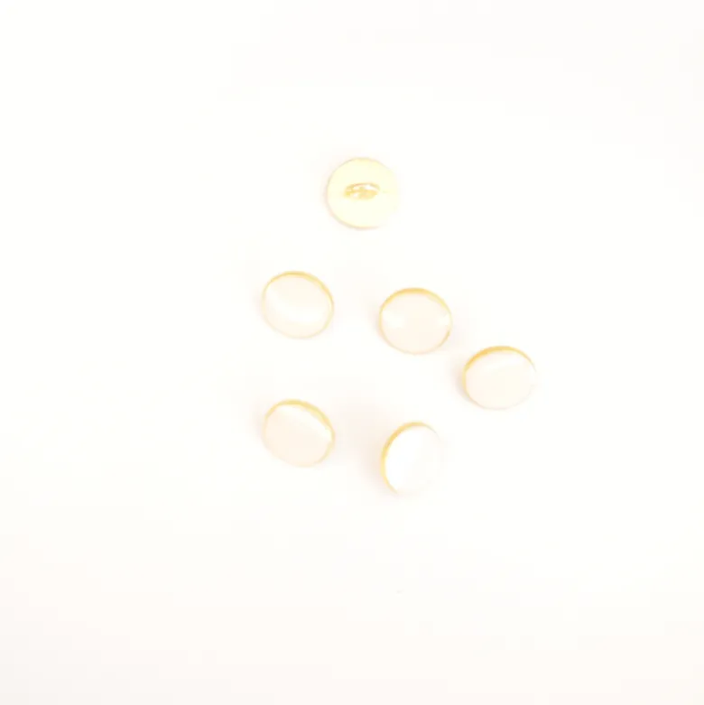 Bouton métal laqué rond coloris Ivoire - diam 11mm