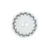 Bouton nacre River Shell 15mm bleu contour fleuri gris