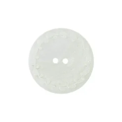 Bouton nacre River Shell 15mm blanc contour fleuri