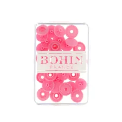 Bouton pression plastique sans pince Bohin 9mm - Rose