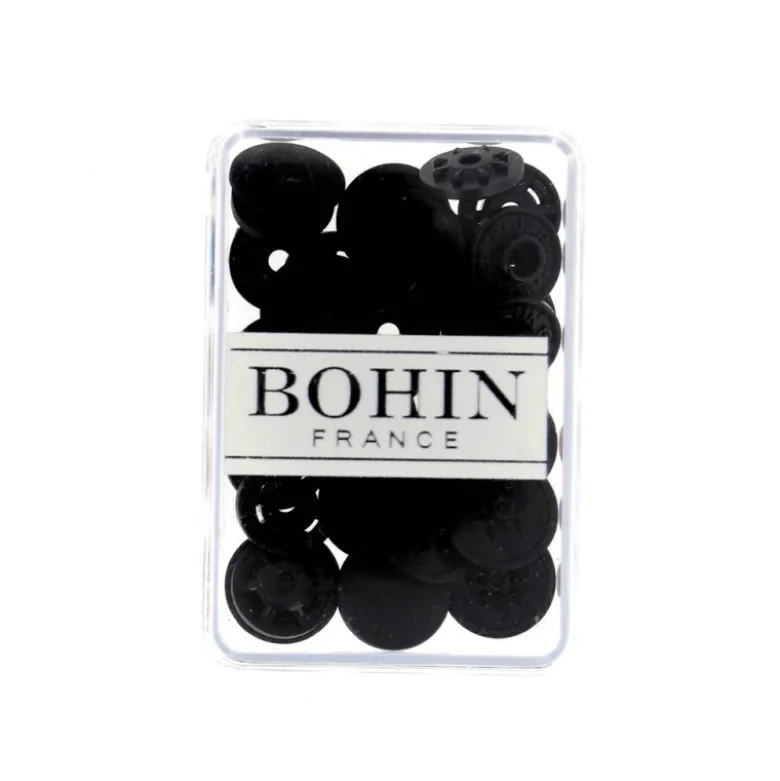 Bouton pression plastique sans pince Bohin 13mm - Noir
