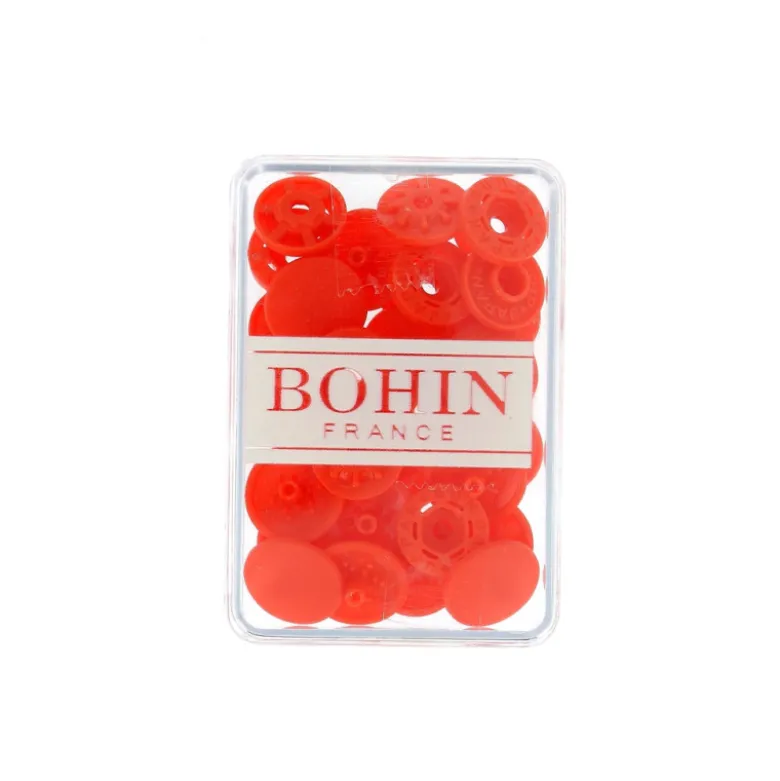 Bouton pression plastique sans pince Bohin 13mm - Orange