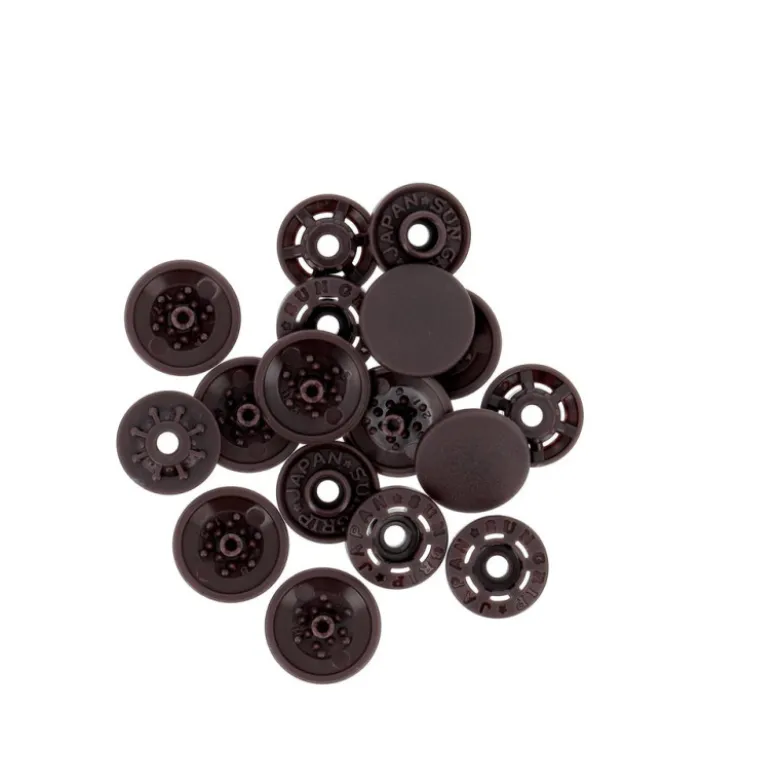 Bouton pression plastique sans pince Bohin 13mm - Marron