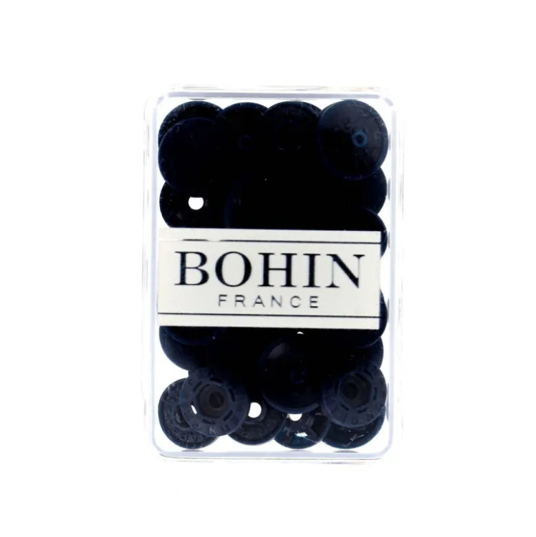 Bouton pression plastique sans pince Bohin 13mm - Bleu Marine