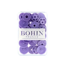 Bouton pression plastique sans pince Bohin 13mm - Mauve