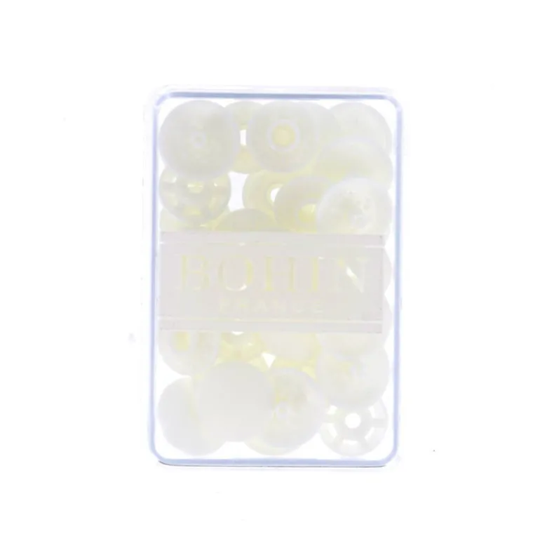 Bouton pression plastique sans pince Bohin 13mm - Blanc