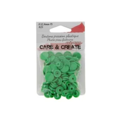 Bouton pression résine diam 12.4mm - lot de 25 - Vert prairie