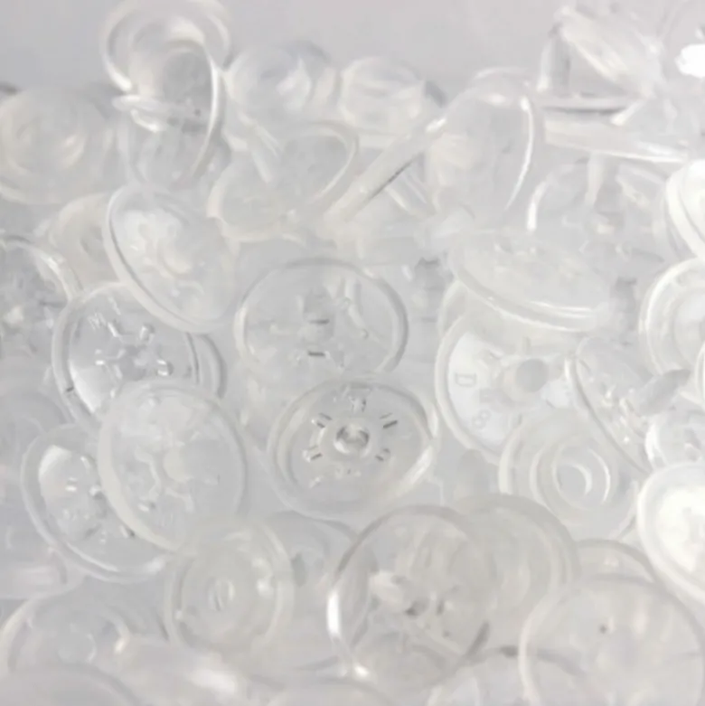 Bouton pression résine diam 12.4mm - transparent - lot de 25