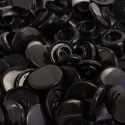 Bouton pression résine diam 12.4mm - Noir - lot de 25