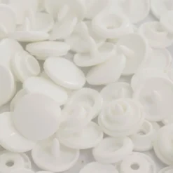 Bouton pression résine diam 12.4mm - Blanc - lot de 25