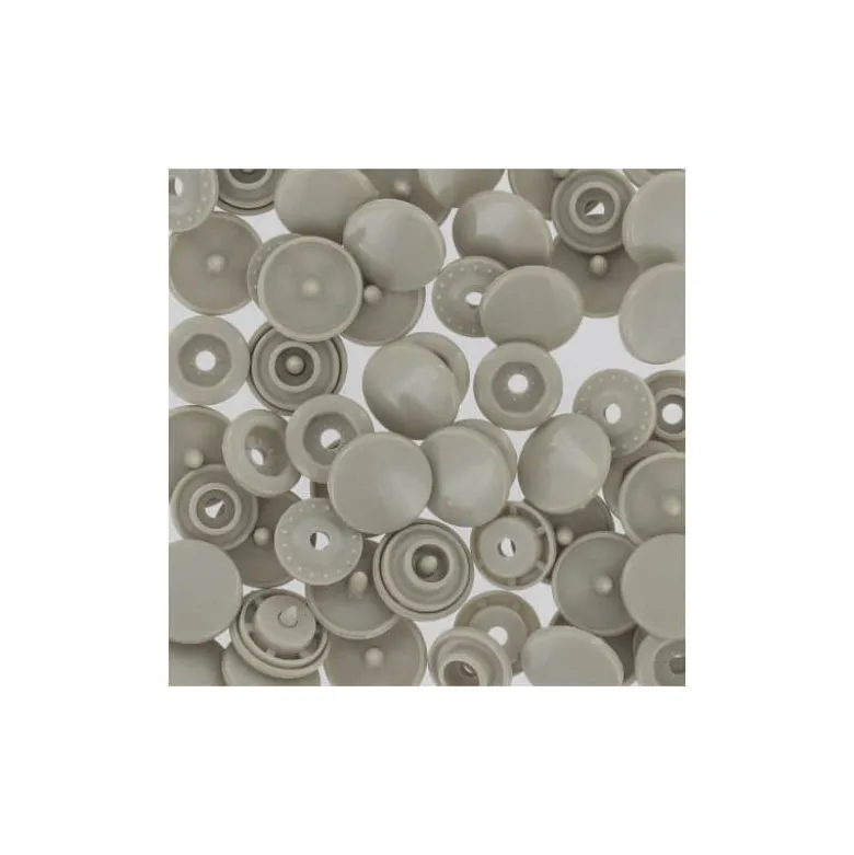 Bouton pression résine diam. 13mm - Beige - lot de 30