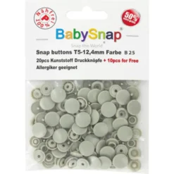 Bouton pression résine diam. 13mm - Beige - lot de 30