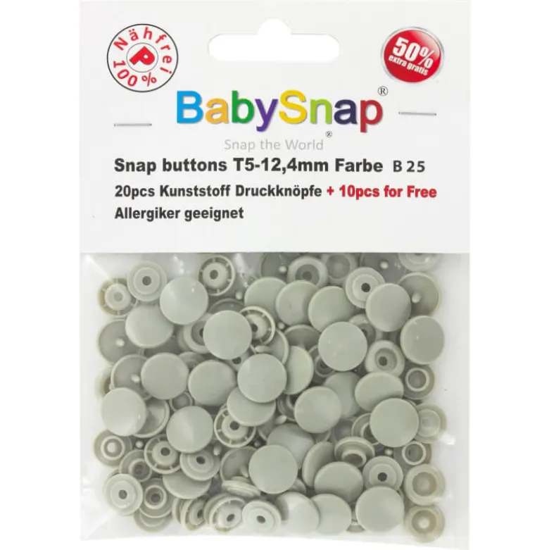 Bouton pression résine diam. 13mm - Beige - lot de 30