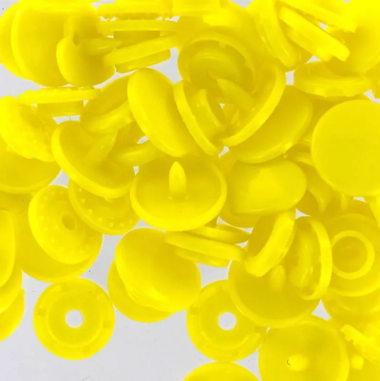 Bouton pression résine diam. 13mm - Jaune - lot de 30