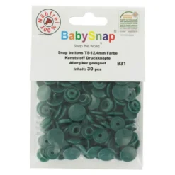 Bouton pression résine diam. 13mm - vert sapin - lot de 30