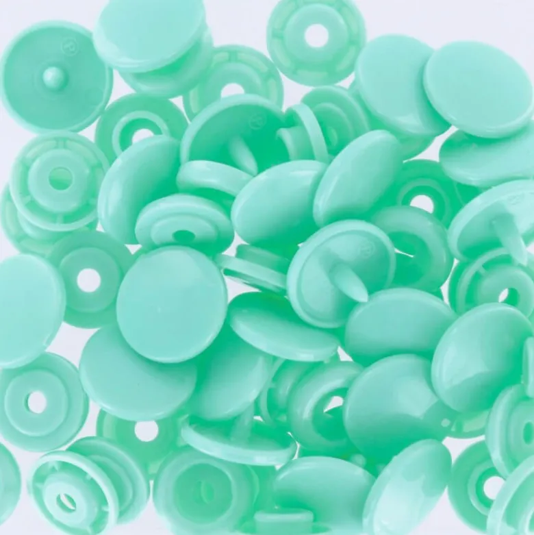 Bouton pression résine diam. 13mm - Menthe - lot de 30