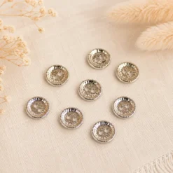 Bouton rond alliage 2 trous 11mm - Argent