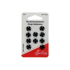 Boutons pressions à coudre 11mm - Noir