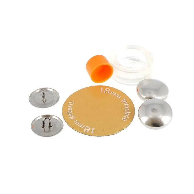 5 Boutons à recouvrir en métal 18mm